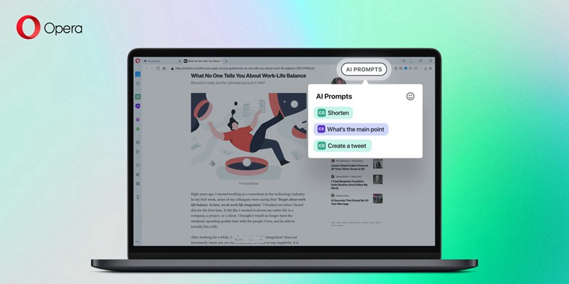 变身智能浏览器！Opera整合 ChatGPT和AI 摘要功能，快来看看如何使用吧！