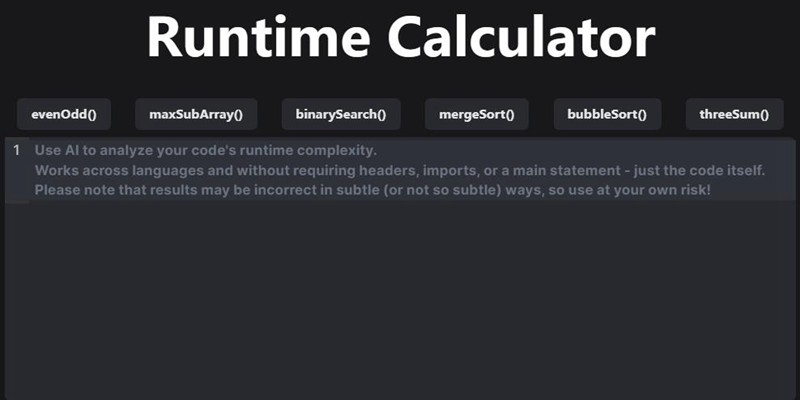 智能编程辅助工具「TimeComplexity.ai」，用 AI 分析代码的运行时复杂性并返回结果！