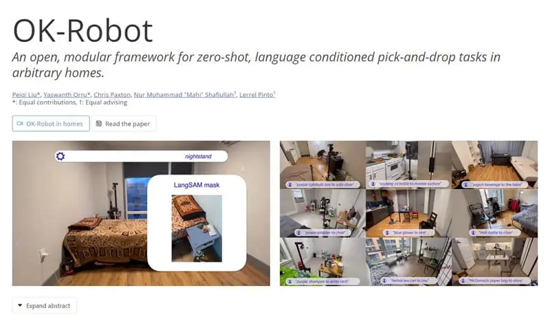 Meta 联手纽约大学发布机器人框架 OK-Robot Meta 联手纽约大学发布机器人框架 OK-Robot