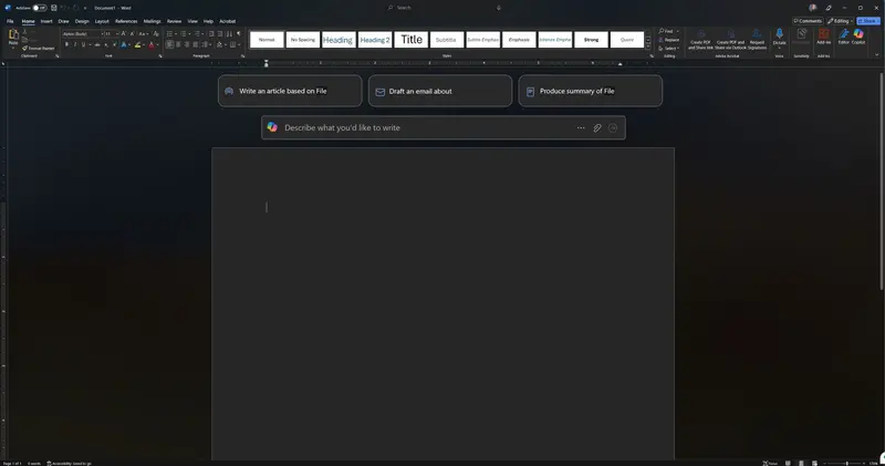 微软继续扩展Copilot功能，Word新UI引人注目